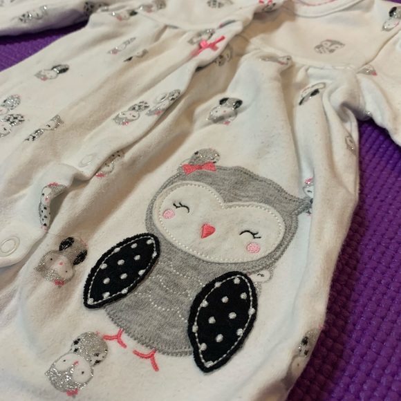 Carter's Baby Girl Owl Snap-Up Cotton Footies - Picture 2 of 5
